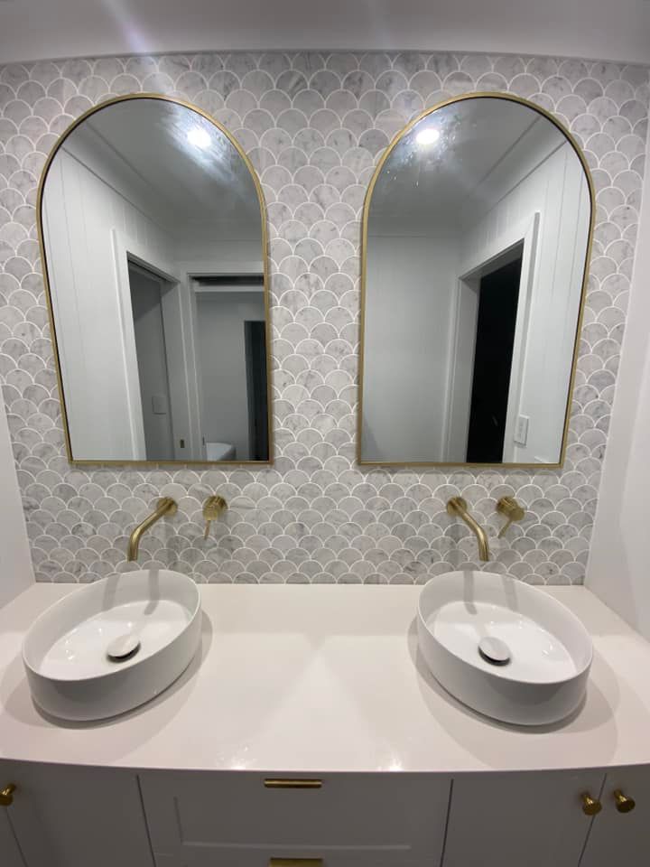double vanity wall tiling on Gold Coast
